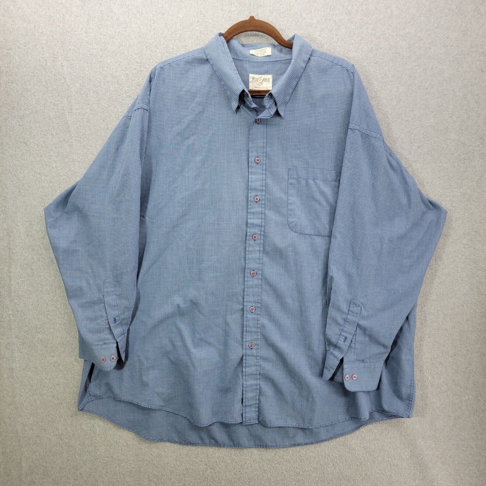 FoxFire Shirt Mens 3X  Long Sleeve Button  check